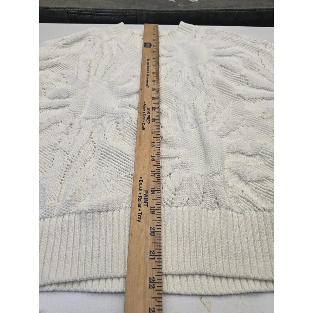 Akris Punto "Hello Sunshine" Cream Knit Short Sleeve Pullover Sweater Size 8 - Picture 10 of 10